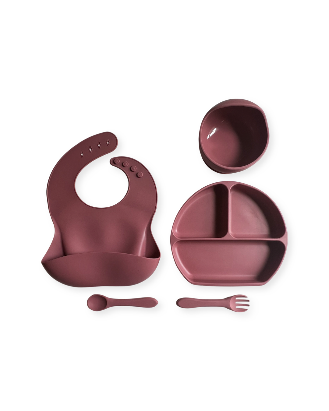 5 Piece Silicone Baby & Toddler Suction Feeding Set