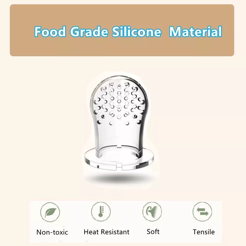 Food grade silicone mesh nipple for baby's fruit feeder pacifier.